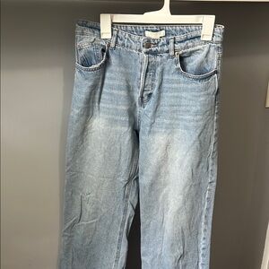 Blue Denim Wide Leg Jeans